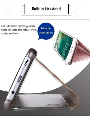   Калъф тефтер огледален CLEAR VIEW за Huawei Mate 40 Pro златисто розов